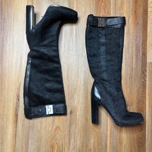 Rachel Zoe Camille Black Leather Boots 8